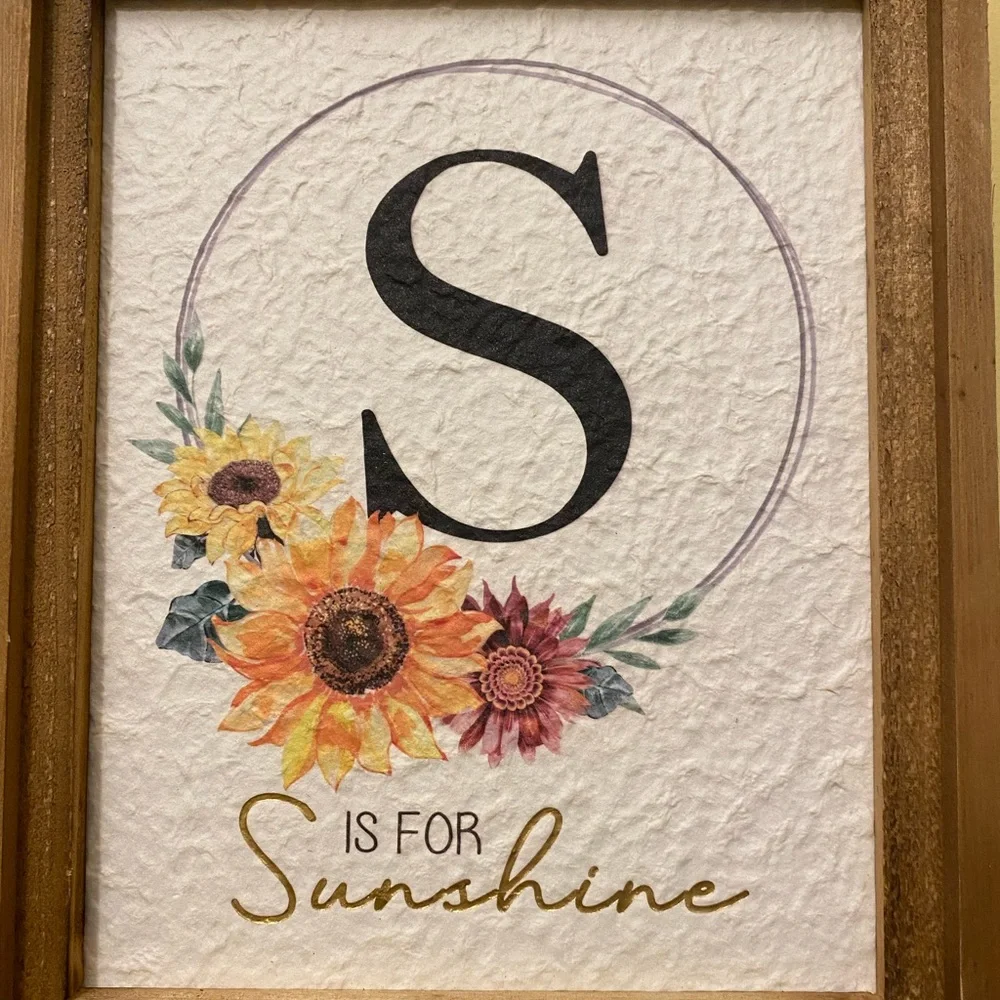 ☀️NEW Ashland Wall Art Decor S is For Sunshine Farmhouse Style